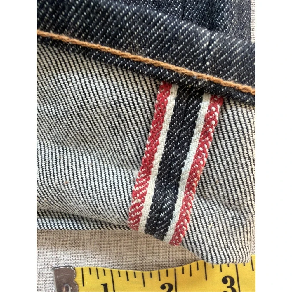 Todd Snyder Selvedge Jeans 34X32 American Denim Button Fly Slim Fit Dark Wash